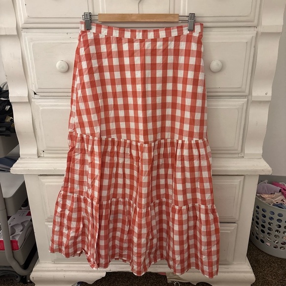 GAP A-Line Gingham Skirt in Red and White - Picture 6 of 6